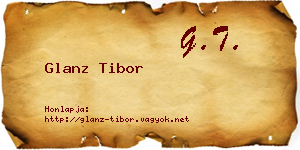 Glanz Tibor névjegykártya